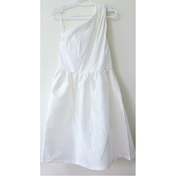 Alfred Sung Bridesmaid One Shoulder Dress in Snow White NWT size 14 - Picture 2 of 3
